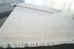 Covor Abstract Dormitor Crem/Bej din Acril - Aysil 4686A