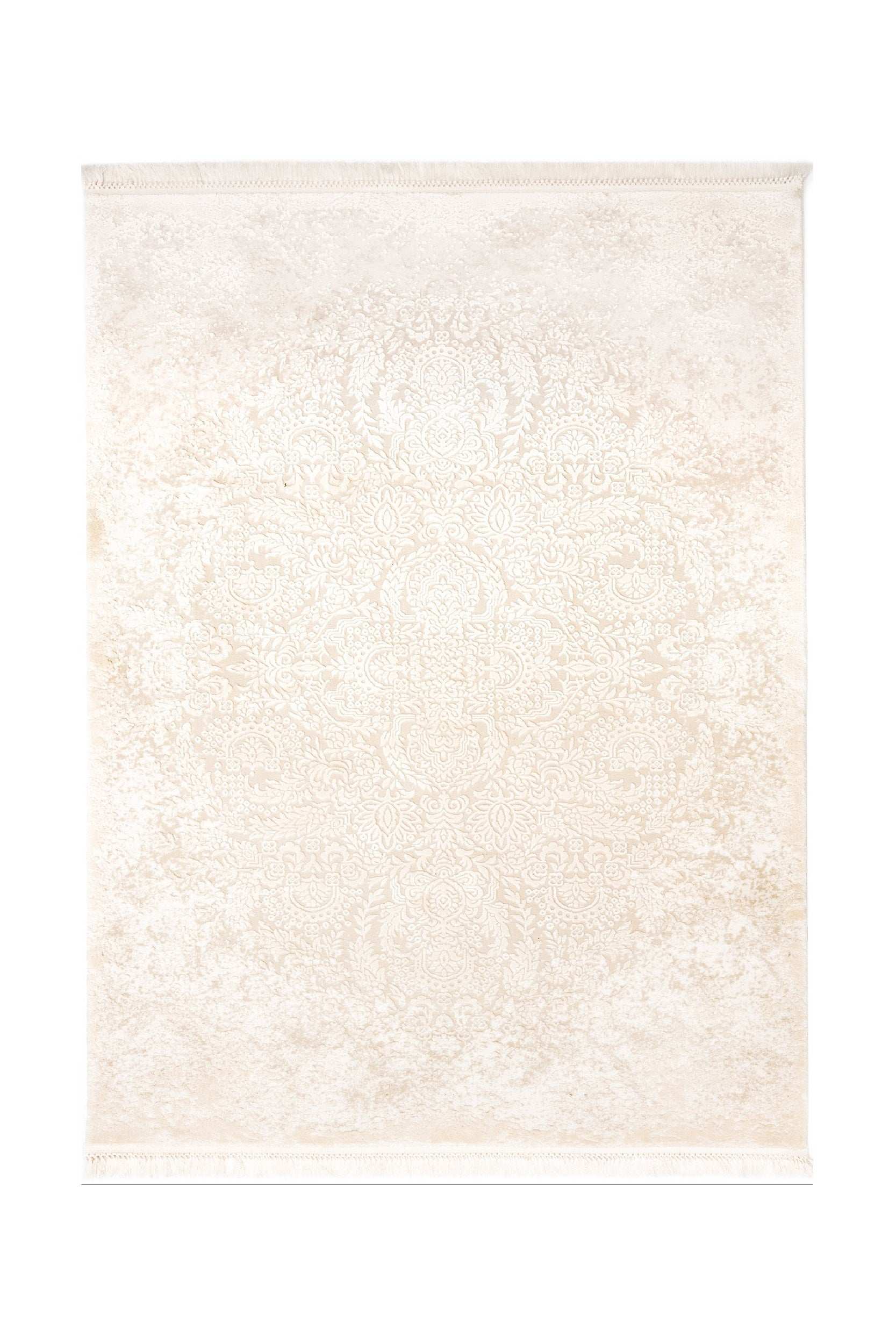 Covor Modern Dormitor Crem/Bej din Acril Dreptunghiular - Aysil 1861D