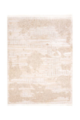 Covor Modern Dormitor Crem/Alb din Acril - Aysil 1871A