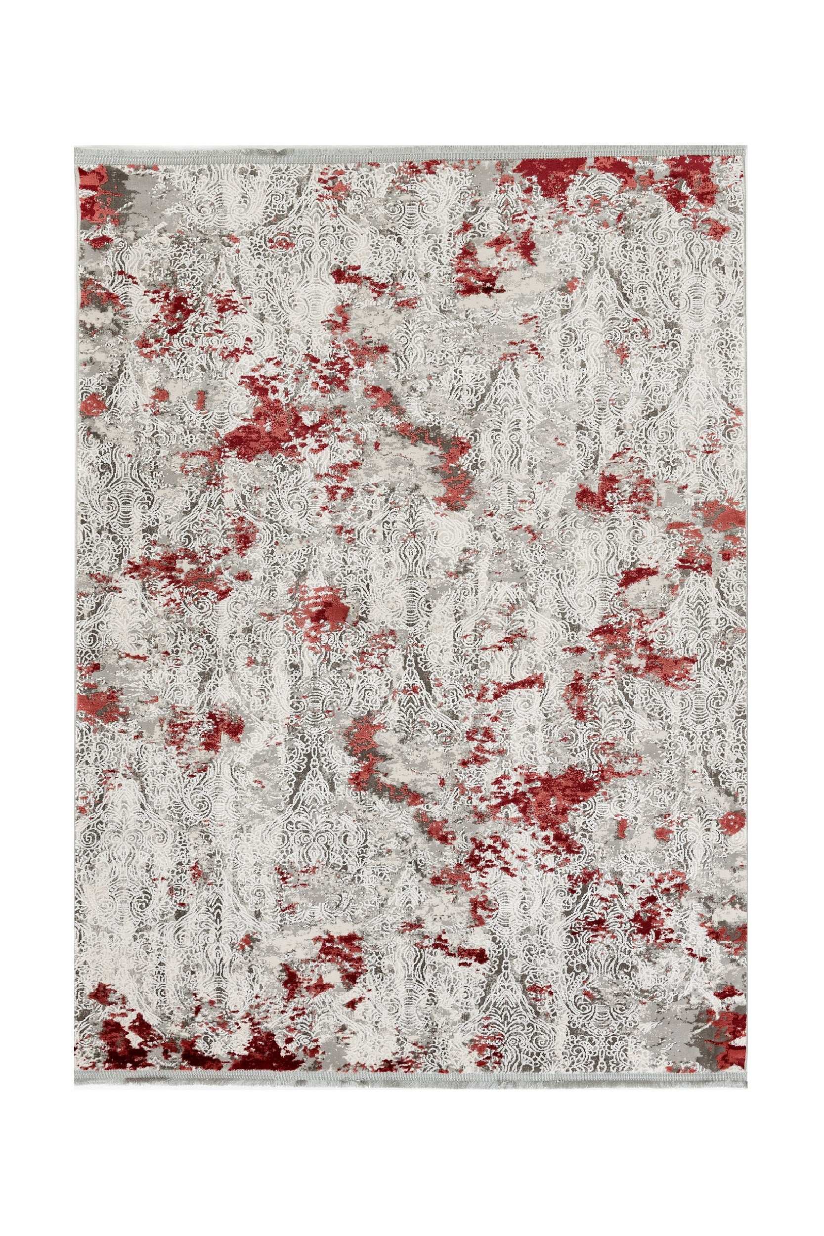 Covor PREMIUM Modern Living Gri/Bordo din Acril/Bambus Dreptunghiular Adonis 1911E