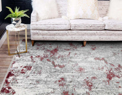 Covor PREMIUM Modern Living Gri/Bordo din Acril/Bambus Dreptunghiular Adonis 1911E