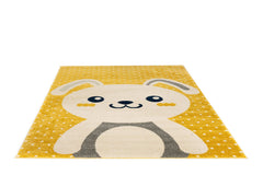 Covor Modern Camera Copii Galben/Crem din Polipropilena Dreptunghiular - Emily 2322A