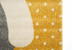 Covor Modern Camera Copii Galben/Crem din Polipropilena Dreptunghiular - Emily 2322A