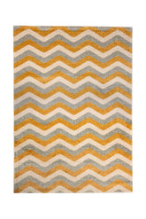 Covor Modern Camera Copii Albastru/Crem/Galben din Polipropilena Dreptunghiular - Emily 2324a