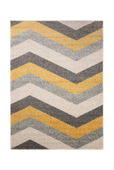 Covor Modern Camera Copii Galben/Gri/Crem din Polipropilena Dreptunghiular - Emily 2341B