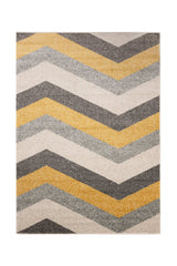 Covor Modern Camera Copii Galben/Gri/Crem din Polipropilena Dreptunghiular - Emily 2341B