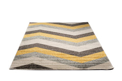 Covor Modern Camera Copii Galben/Gri/Crem din Polipropilena Dreptunghiular - Emily 2341B