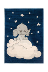 Covor Modern Camera Copii Albastru/Gri din Polipropilena Dreptunghiular - Emily 2342A