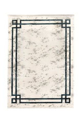 Covor PREMIUM Minimalist/Modern Living Crem/Turcoaz din Acril/Bambus Adonis 2596A