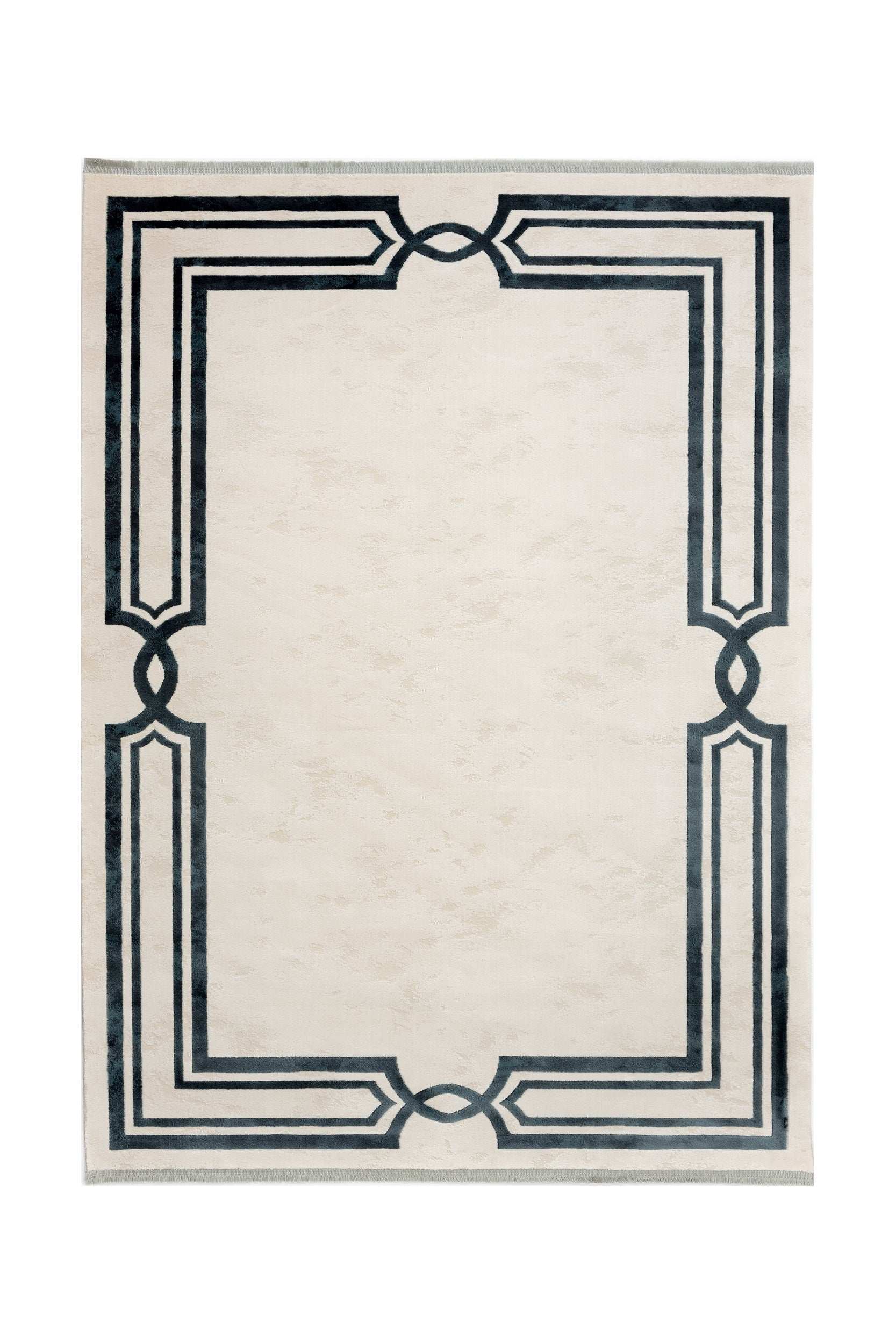 Covor PREMIUM Living Crem/Turcoaz din Acril dreptunghiular Adonis 2597B