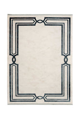 Covor PREMIUM Living Crem/Turcoaz din Acril dreptunghiular Adonis 2597B