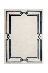 Covor PREMIUM Living Crem/Turcoaz din Acril dreptunghiular Adonis 2597B