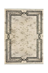 Covor PREMIUM Geometric Living Gri/Crem din Acril/Bambus Adonis 2597A