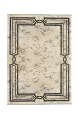 Covor PREMIUM Geometric Living Gri/Crem din Acril/Bambus Adonis 2597A