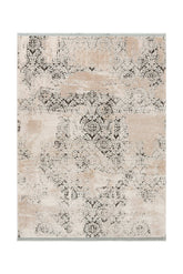 Covor Modern Dormitor Bej/Gri din Acril Dreptunghiular Violet 2610C