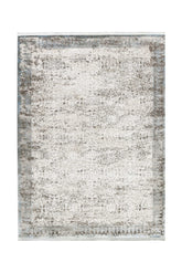 Covor Abstract/Modern Living Crem/Albastru din Acril Dreptunghiular colectia Violet 2613C