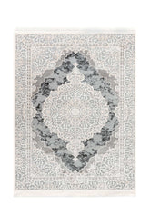 Covor Modern/Floral Dormitor Bej/Gri/Crem din Acril Dreptunghiular Violet 2614A