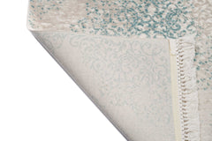 Covor Abstract Living Crem/Turcoaz din Acril - Aysil 2820A