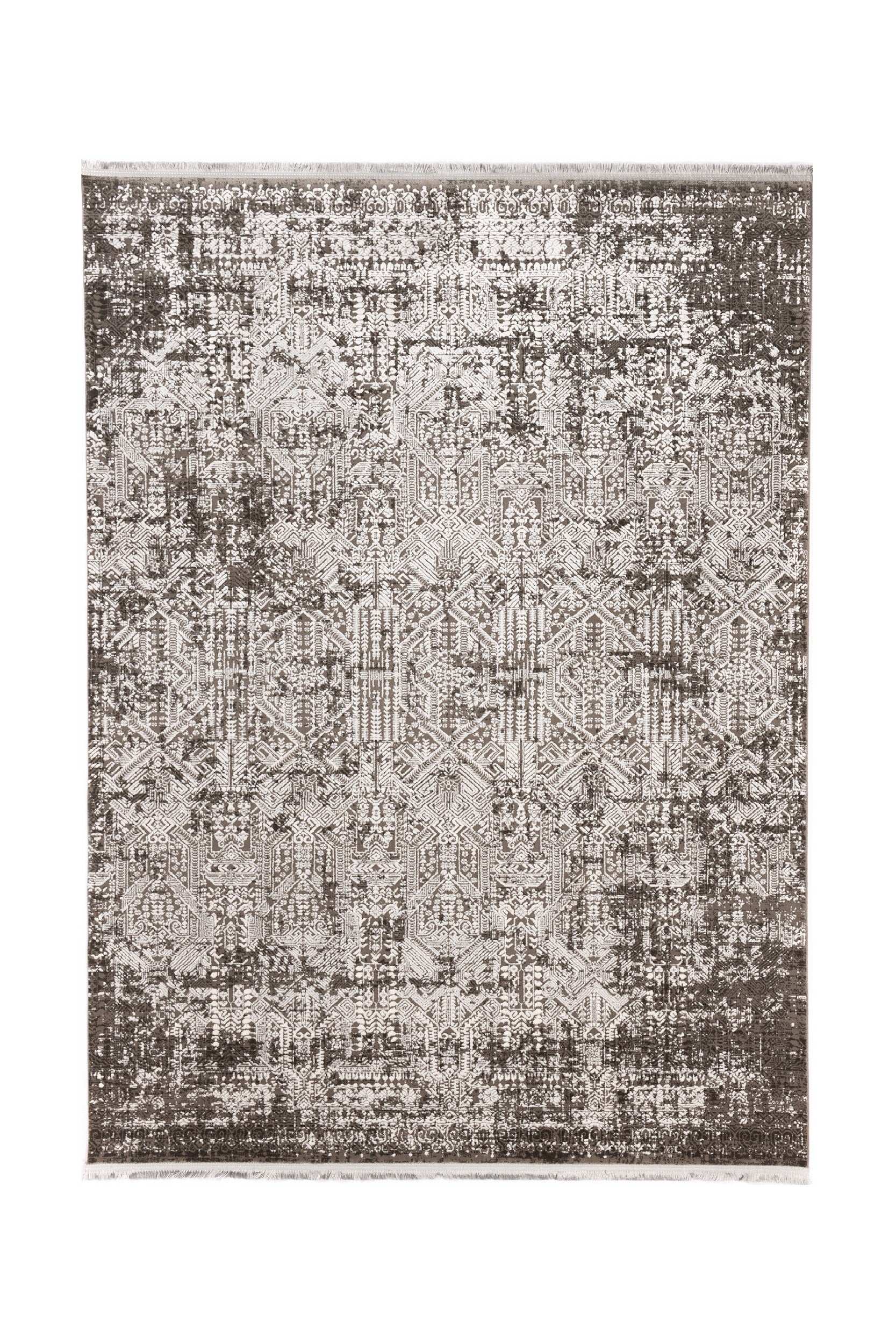 Covor Geometric/Abstract Bucatarie Gri/Crem din Acril Dreptunghiular Violet 2845A