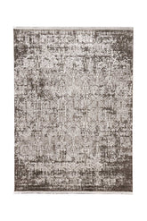 Covor Geometric/Abstract Bucatarie Gri/Crem din Acril Dreptunghiular Violet 2845A