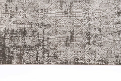 Covor Geometric/Abstract Bucatarie Gri/Crem din Acril Dreptunghiular Violet 2845A