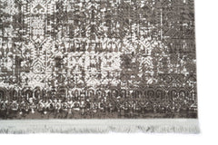 Covor Geometric/Abstract Bucatarie Gri/Crem din Acril Dreptunghiular Violet 2845A