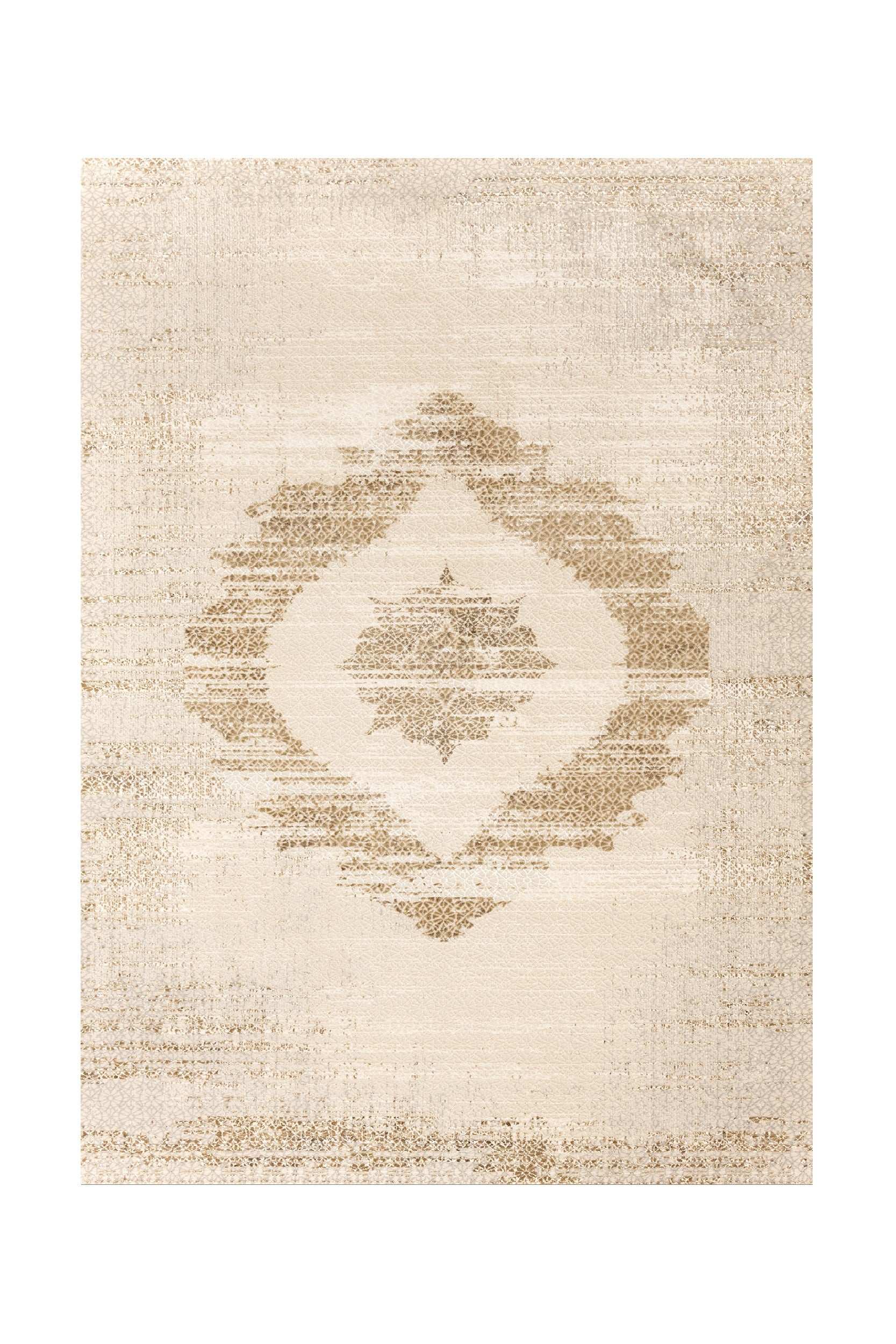 Covor Clasic Dormitor Bej/Crem din Poliester/Polipropilena SilaLux 2983A