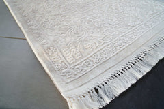 Covor Abstract Dormitor Crem/Bej din Acril - Aysil 4686A