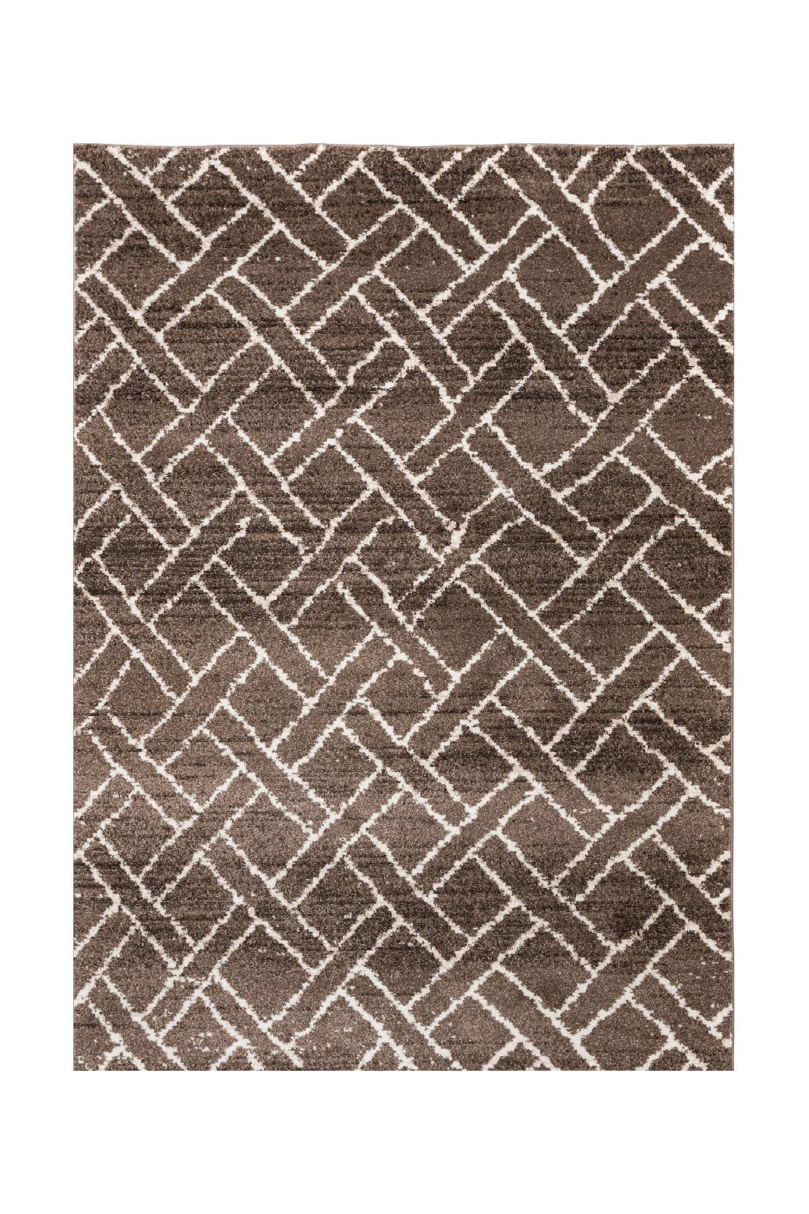 Covor Modern Bucatarie Maro din Polipropilena Dreptunghiular LuxVerso 4687A