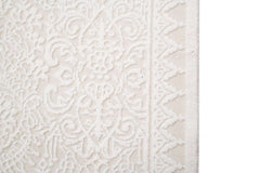 Covor PREMIUM Dormitor Crem/Alb din Acril/Bambus Dreptunghiular Adonis 1928A