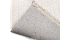 Covor PREMIUM Dormitor Crem/Alb din Acril/Bambus Dreptunghiular Adonis 1928A