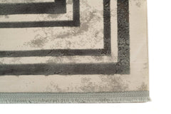 Covor PREMIUM Geometric Living Gri/Crem din Acril/Bambus Adonis 2597A