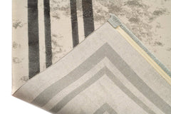 Covor PREMIUM Geometric Living Gri/Crem din Acril/Bambus Adonis 2597A