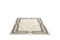 Covor PREMIUM Geometric Living Gri/Crem din Acril/Bambus Adonis 2597A