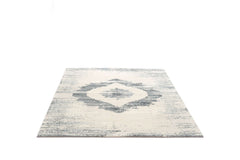 Covor Traditional Living Albastru/Gri din Poliester/Polipropilena SilaLux 2983A franjuri