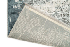 Covor PREMIUM Minimalist Living Gri/Turcoaz Acril/Bambus Dreptunghiular Adonis 1738D