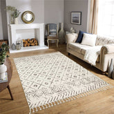 Covor Modern/Scandinav Living Crem/Gri din Poliester Dreptunghiular Otantik 2593A