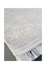 Covor Abstract Dormitor Crem/Bej din Acril - Aysil 4686A