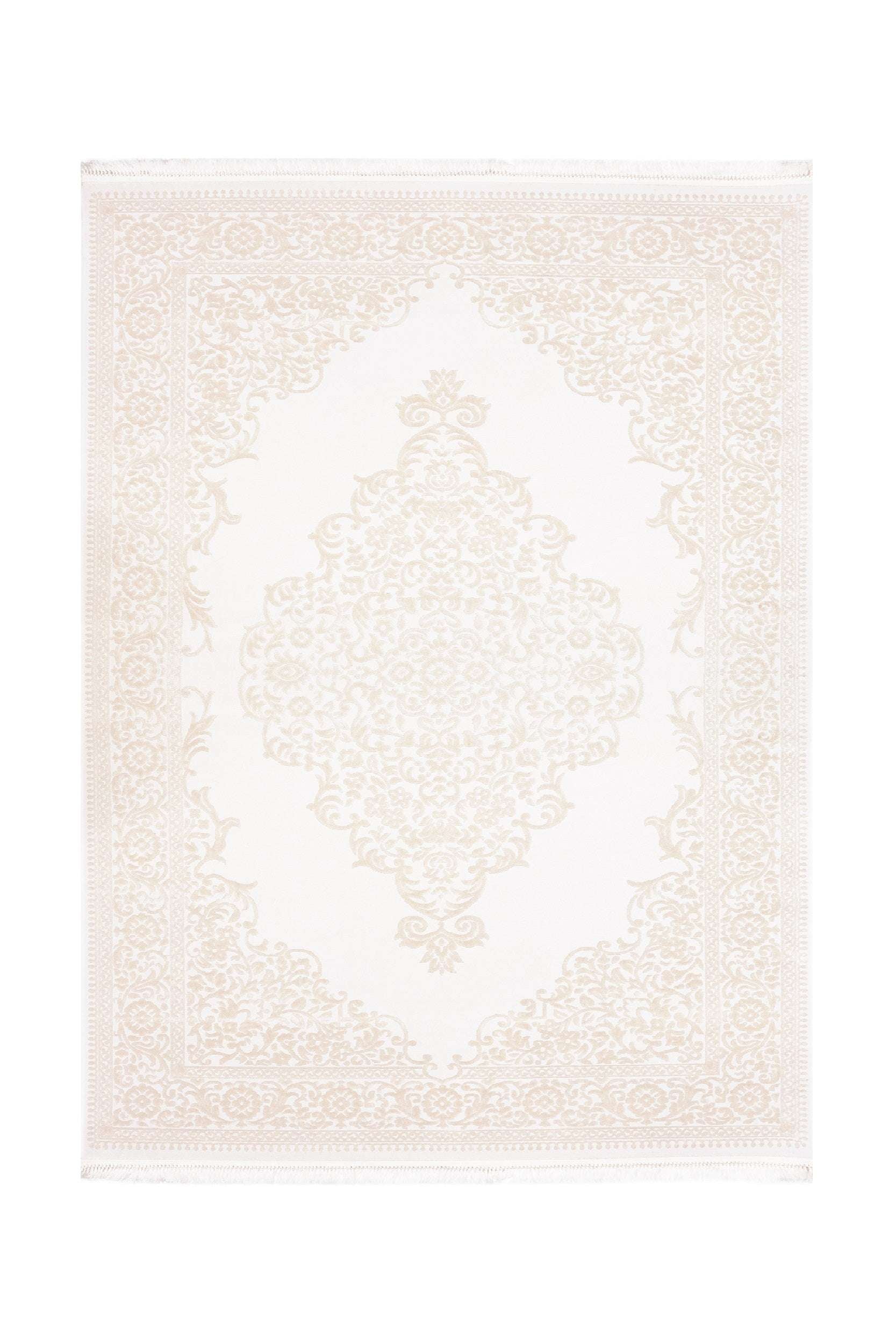 Covor Modern Living Crem/Alb din Acril Dreptunghiular - Aysil 1897B