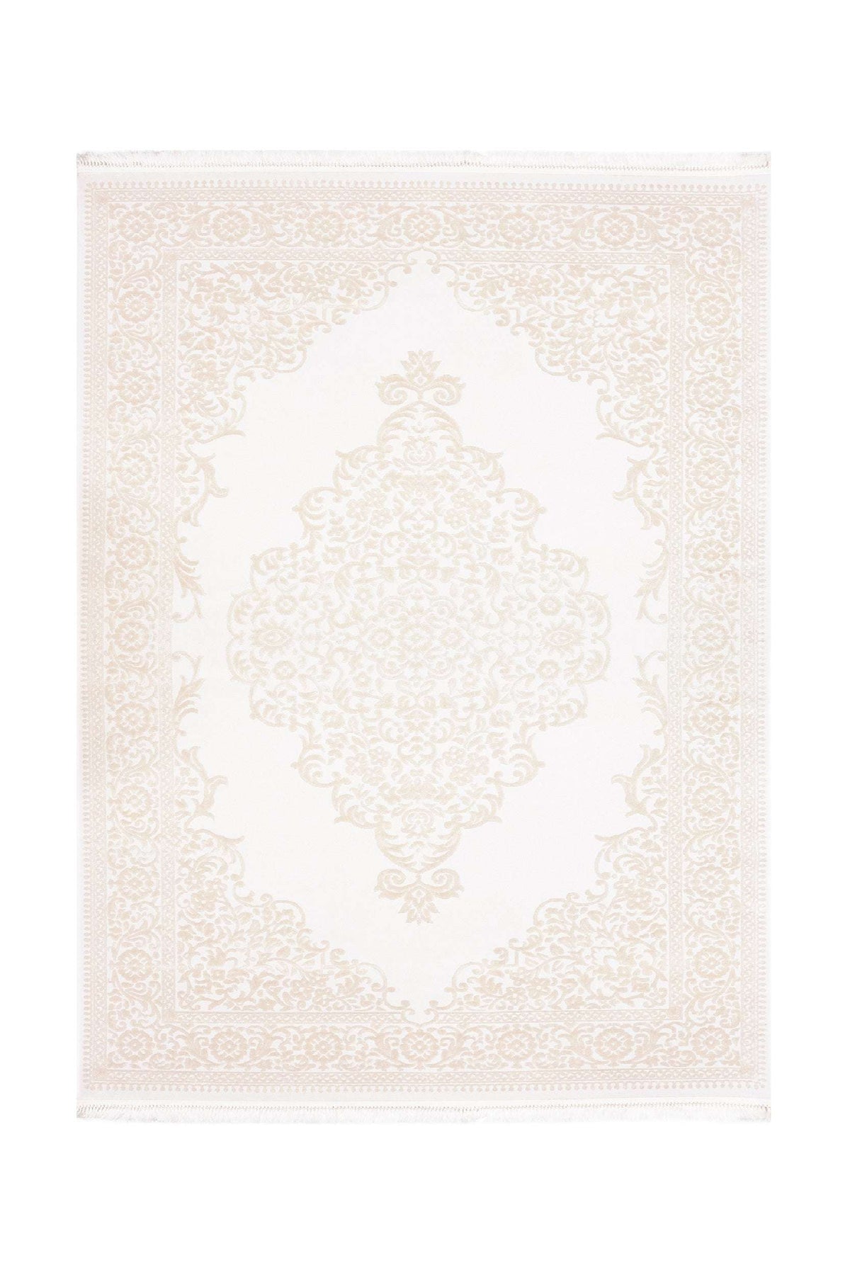 Covor Modern Living Crem/Alb din Acril Dreptunghiular - Aysil 1897B