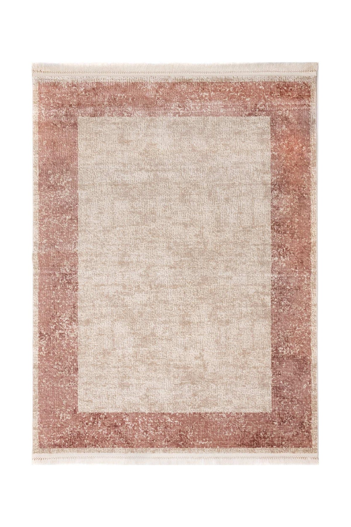 Covor Modern Dormitor Bej/Roz din Acril Dreptunghiular - Aysil 2142B