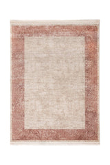 Covor Modern Dormitor Bej/Roz din Acril Dreptunghiular - Aysil 2142B