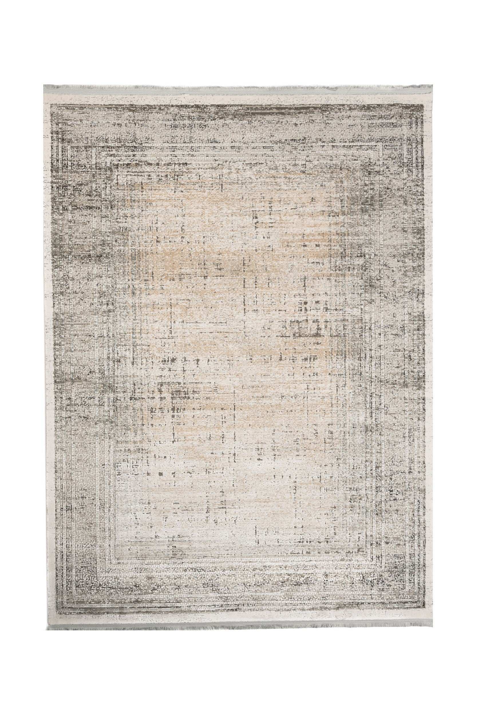 Covor Modern Dormitor Gri/Bej din Acril Dreptunghiular Violet 2153B