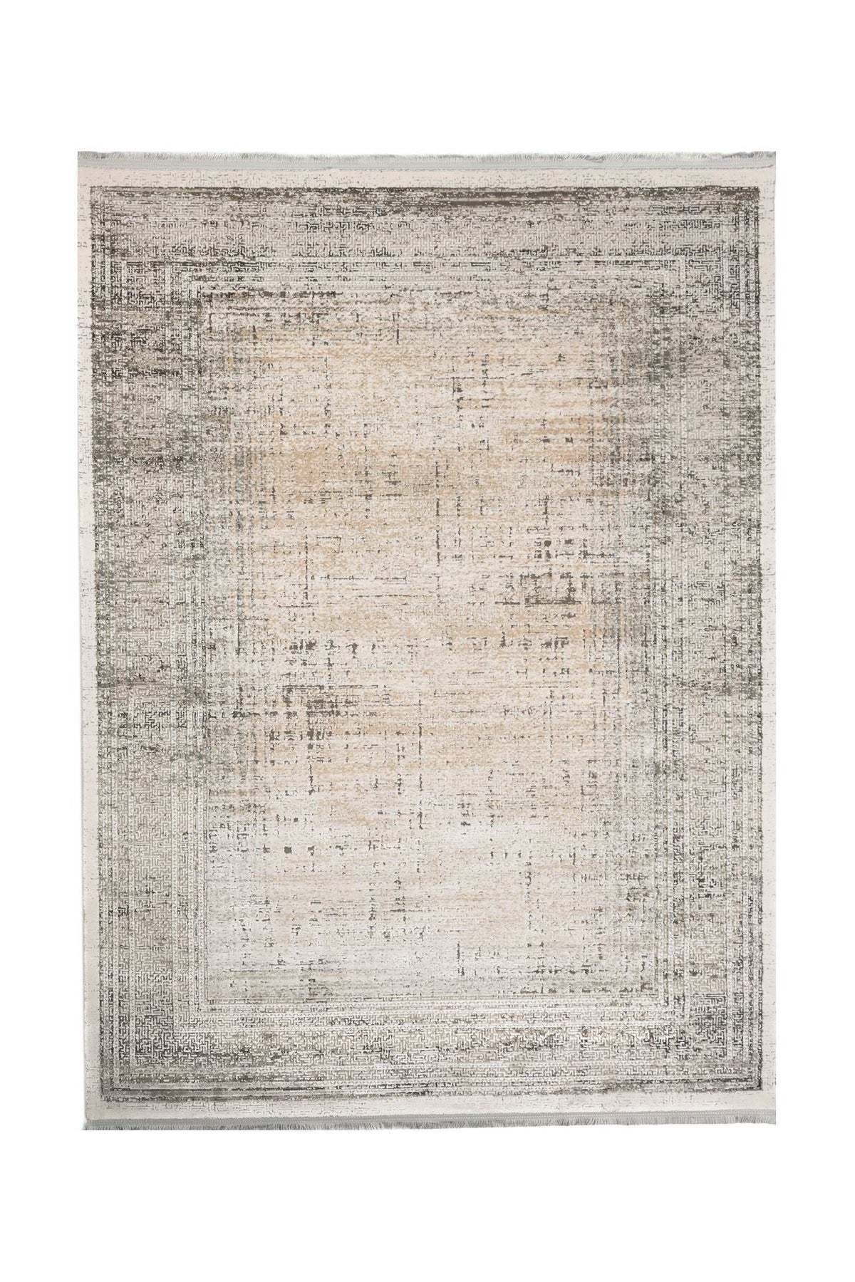 Covor Modern Dormitor Gri/Bej din Acril Dreptunghiular Violet 2153B