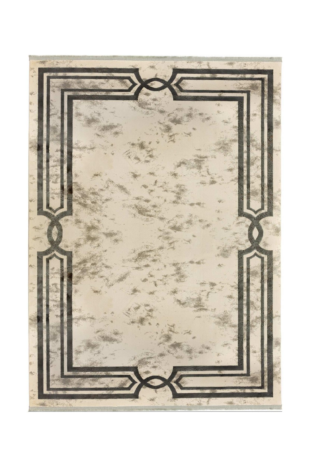 Covor PREMIUM Geometric Living Gri/Crem din Acril/Bambus Adonis 2597A