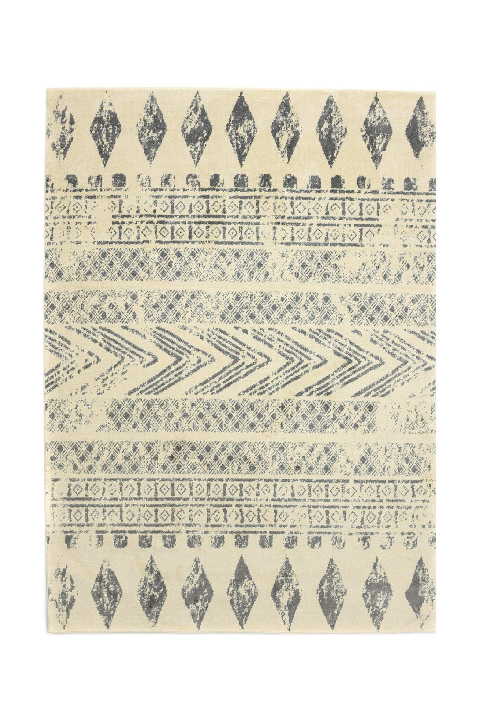 Covor Modern/Scandinav Bucatarie Crem/Gri din Poliester Dreptunghiular Otantik 2617A