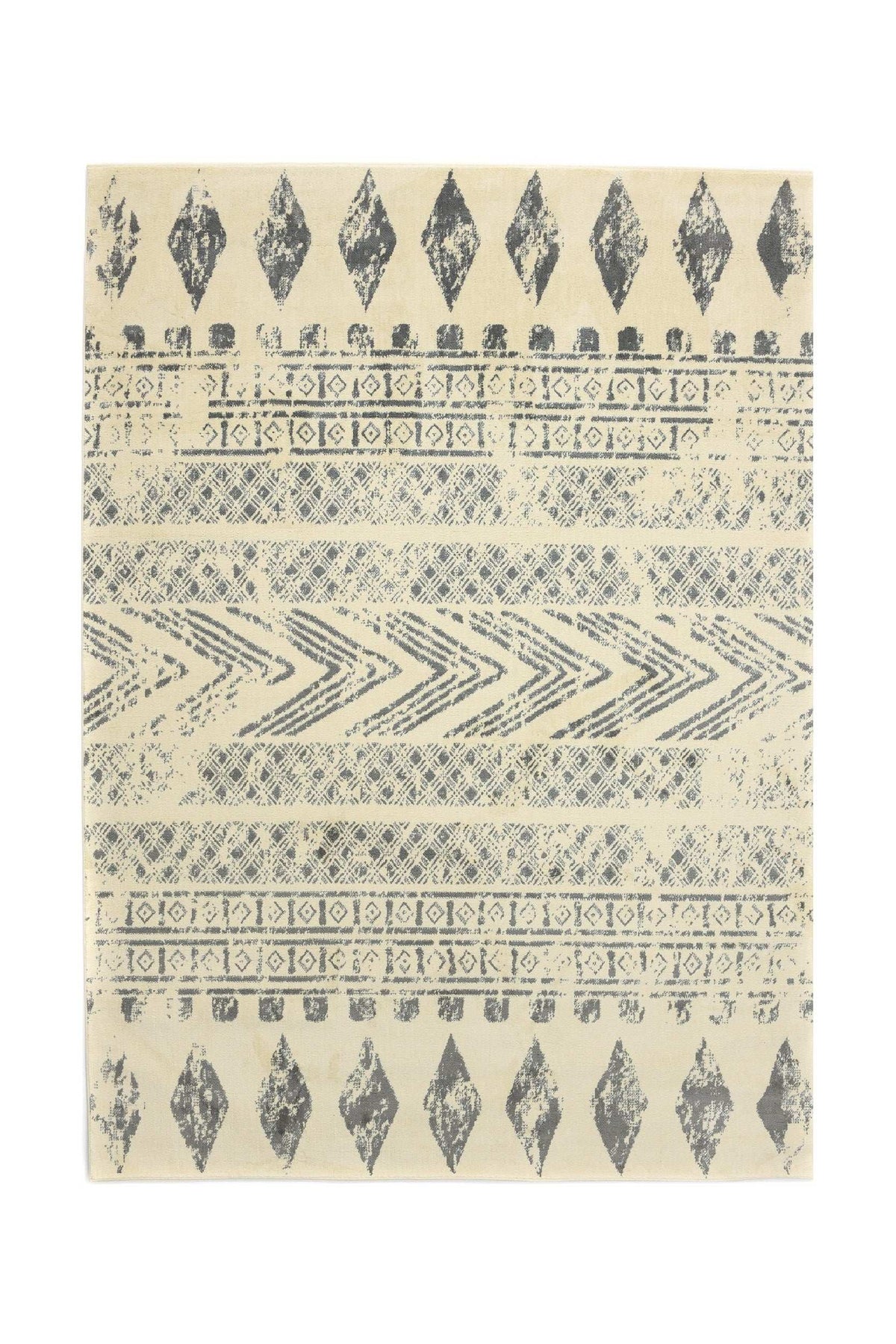 Covor Modern/Scandinav Bucatarie Crem/Gri din Poliester Dreptunghiular Otantik 2617A
