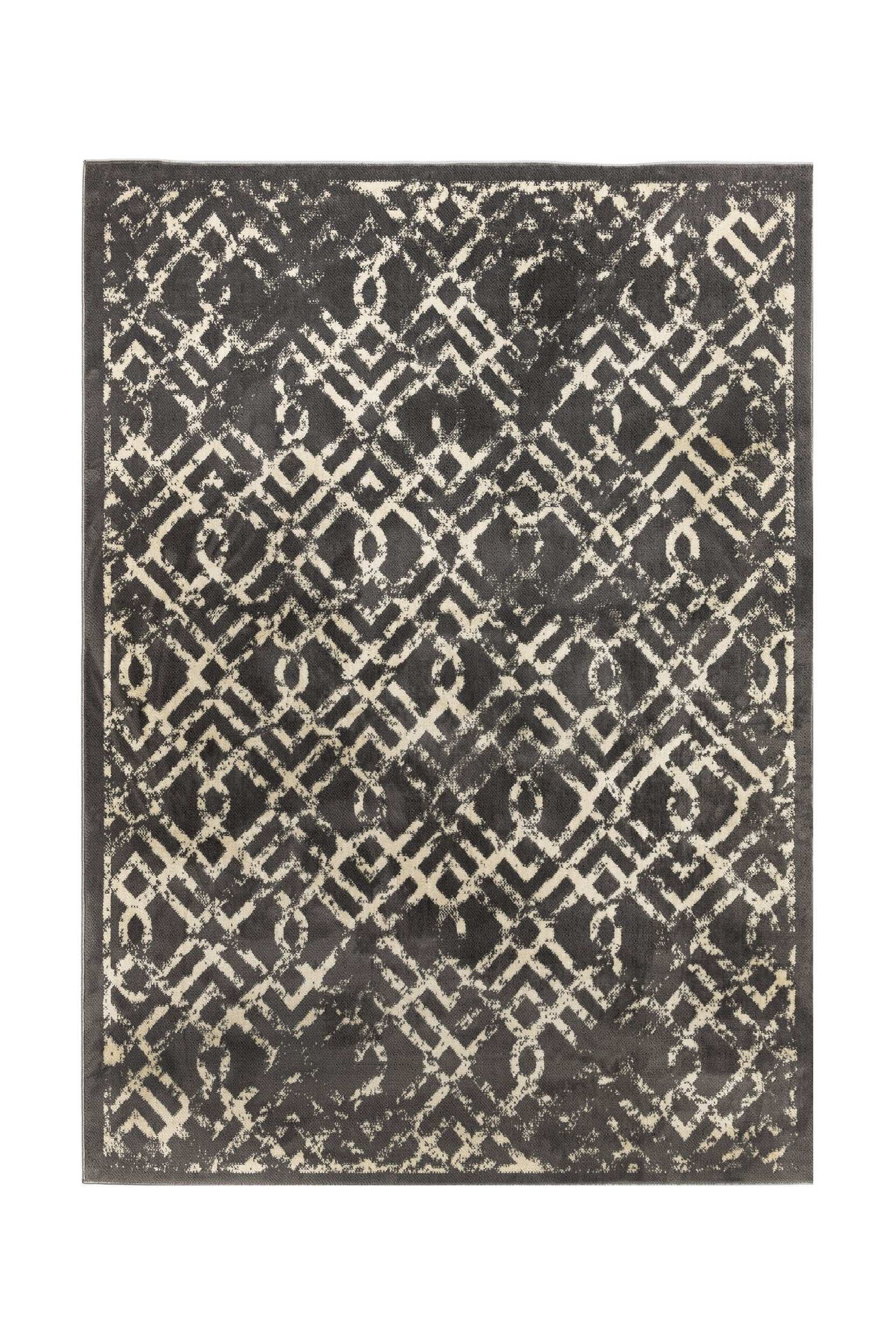 Covor Modern Bucatarie Gri din Poliester Dreptunghiular Otantik 2618A