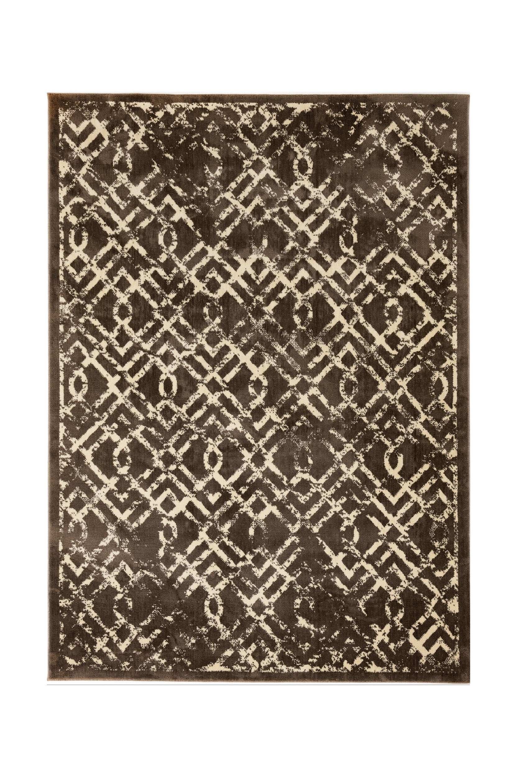 Covor Modern Bucatarie Maro din Poliester Dreptunghiular Otantik 2618A