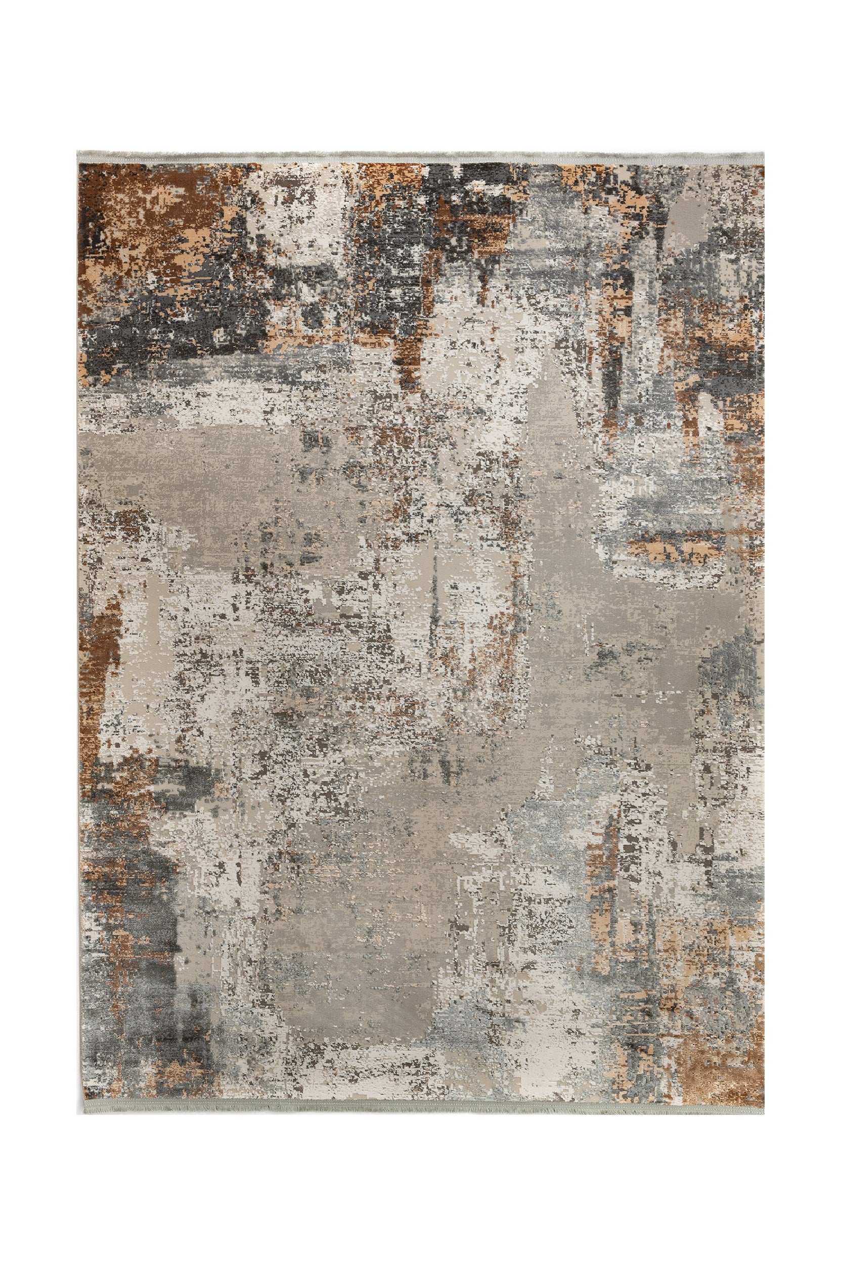 Covor PREMIUM Modern/Abstract Dormitor Gri/Bej din Bambus/Acril Adonis 2684B